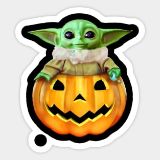 Aliens pumpkin halloween Sticker